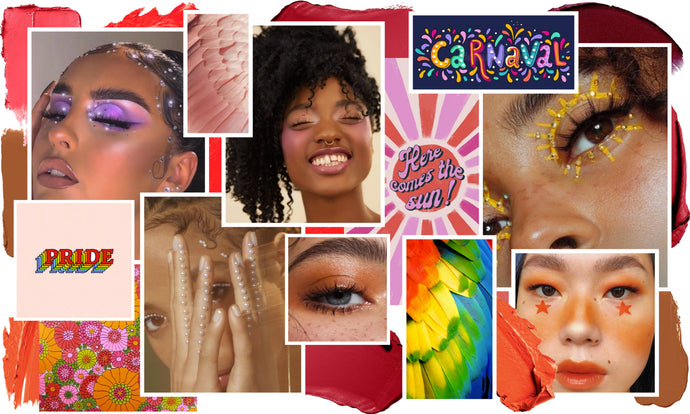 Carnival Colorful Makeup Looks - Lips, Cheeks & Eyes