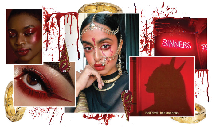 Halloween Makeup Ideas - Desi Devil Look - Red Set Tutorial for Dark Skin Tones